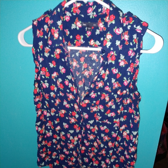 🌸 Gap sleeveless floral blouse 😍 vivid color - Picture 5 of 5